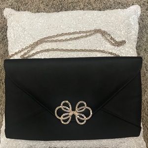 La Regale Black Satin clutch - purse